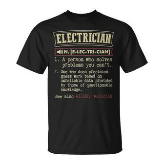 Electrician Dictionary Definition T-Shirt | Mazezy