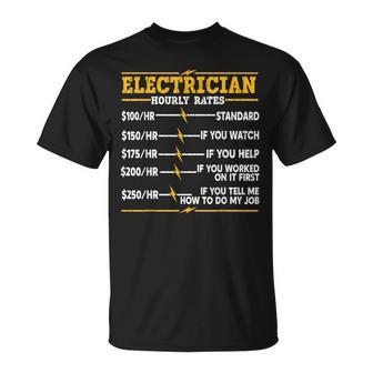 Electrician Hourly Rates T-Shirt - Monsterry DE