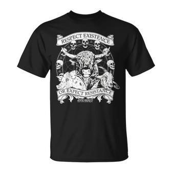 Elegano Respeta La Existencia O Espera Resistencia Camiseta unisex - Regaloses