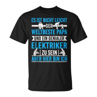 Elektriker Papa Spruch Genialer Elektronikerater T-Shirt - Geschenkecke