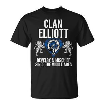 Elliott Clan Scottish Name Coat Of Arms Tartan Family Party T-Shirt - Seseable