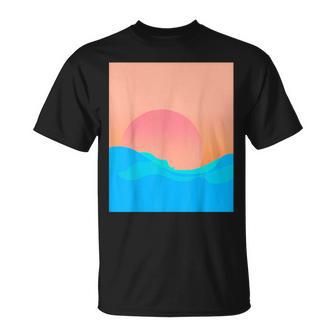 Encinitas San Diego California Ocean Sunset Waves T-Shirt - Monsterry DE