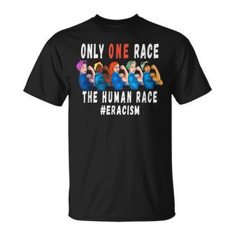 Eracism Anti-Racism Uprising One Human Race Rosie Riveter T-Shirt - Monsterry UK