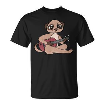 Erdmännchen Gitarrist Hobby-Musiker T-Shirt - Geschenkecke