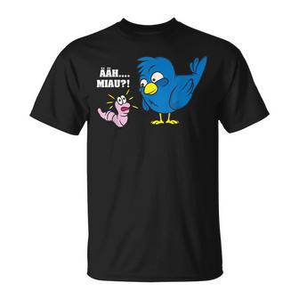 Erh Meow Bird And Worm Joke T-Shirt - Seseable