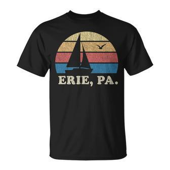 Erie Pa Vintage Sailboat 70S Throwback Sunset T-Shirt - Monsterry AU