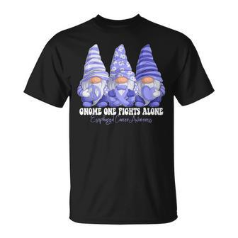 Esophageal Cancer Awareness Month Periwinkle Ribbon Gnomies T-Shirt - Monsterry UK
