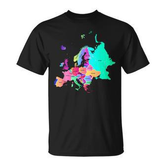 Europe Political Map With Boundaries And Countries Names T-Shirt - Monsterry