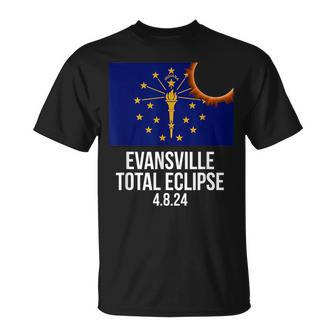 Evansville Indiana Eclipse 2024 Evansville Indiana Flag T-Shirt - Monsterry AU