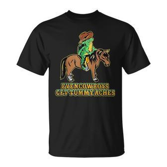 Even Cowboys Get Tummy Aches Frog With Horse T-Shirt - Seseable
