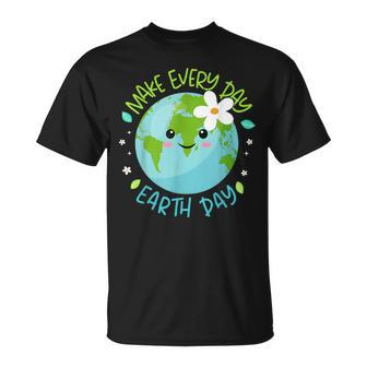 Make Every Day Earth Day Cute Planet Save Environment Women T-Shirt | Mazezy UK