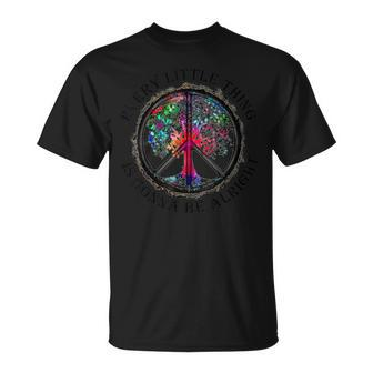 Every Little Thing Is Gonna Be Alright Yoga Tree Root Color T-Shirt - Monsterry