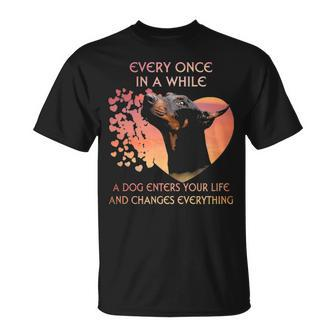 Everyce In A While A Dog Enters Your Life Doberman T-Shirt | Mazezy