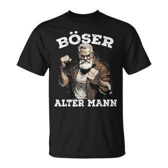 Evil Old Man Hardrock Heavy Metal Grandpa T-Shirt - Seseable