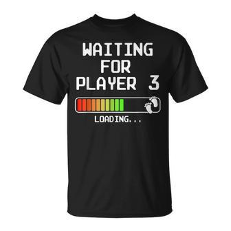 Expectant Dad To Be Gamer Pregnancy Announcement Player 3 T-Shirt - Monsterry CA