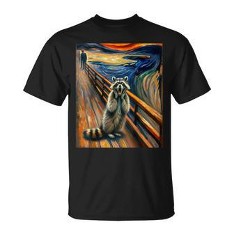 Expressionist Scream Raccoon Lovers Artistic Raccoon T-Shirt - Seseable