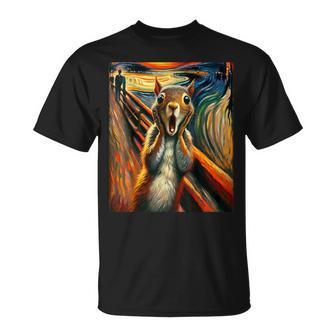 Expressionist Scream Squirrel Lovers Artistic Squirrel T-Shirt - Seseable