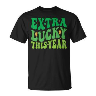 Extra Lucky This Year Pregnancy Reveal St Patrick's Day T-Shirt | Mazezy