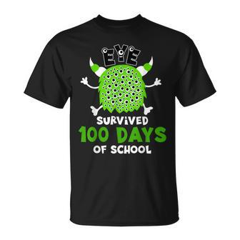 Eye Survived 100 Days Cute Monster 100 Days Of School T-Shirt - Monsterry DE