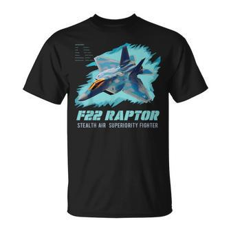 F-22 Raptor Fighter Jet Military Airplane Pilot Veteran Day T-Shirt - Thegiftio
