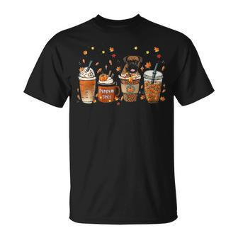 Fall Coffee Pumpkin Spice Latte Iced Autumn Boxer T-Shirt | Mazezy DE