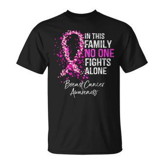 In This Family No One Fight Alone Breast Cancer Awareness T-Shirt - Thegiftio UK