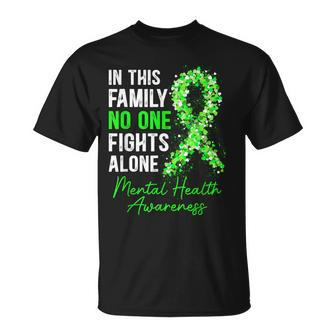 In This Family Nobody Fights Alone Mental Health Awareness T-Shirt - Thegiftio UK