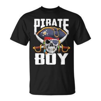 Family Skull Pirate Boy Jolly Roger Crossbones Flag T-Shirt - Thegiftio UK