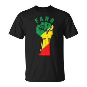 Fano Fist With The Ethiopian Flag T-Shirt | Mazezy