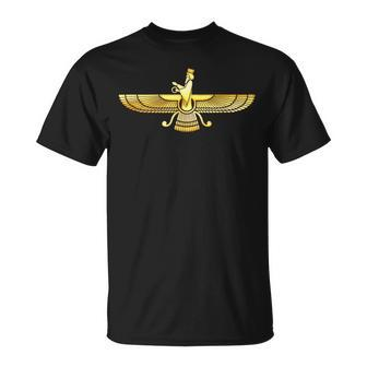 Faravahar Zarathustra Symbol Zeichen Iran Flügel Falke T-Shirt - Seseable