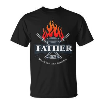 Father Husband Meat Smoker Legend Happy Father's Day T-Shirt - Thegiftio UK