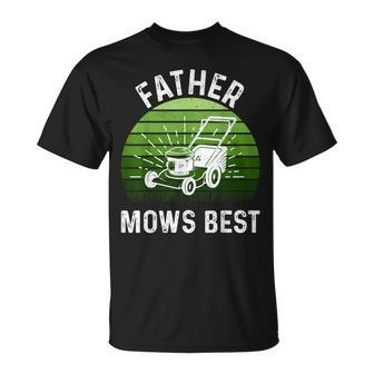 Father Mows Best Lawn Mowing Retro Fathers Day T-Shirt - Monsterry CA
