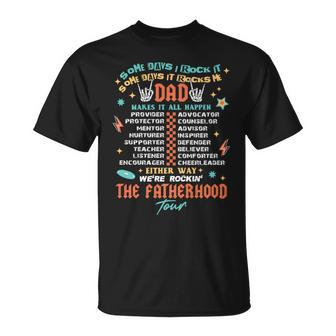 The Fatherhood Tour Dad Tour Joke Rockin' Dad Fathers Day T-Shirt - Seseable