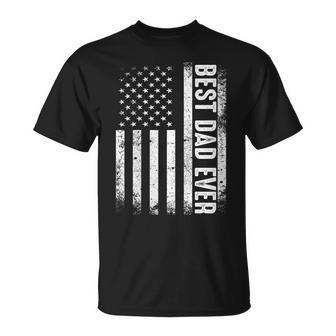 Father's Day Best Dad Ever With Us American Flag Dad Day T-Shirt - Seseable