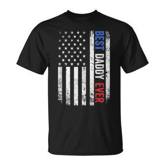 Father's Day Best Daddy Ever With Us American Flag T-Shirt - Thegiftio UK