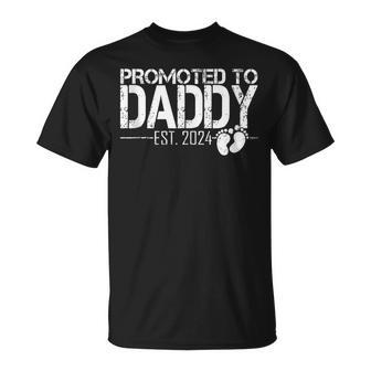 Father's Day First Time Dad 2024 Promoted To Daddy Est 2024 T-Shirt - Thegiftio UK