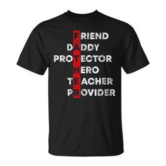 Father's Day Friend Daddy Protector Hero Teacher Provider T-Shirt - Thegiftio UK