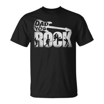 Fathers Day Dad You Rock Guitar Vintage Adults T-Shirt - Seseable