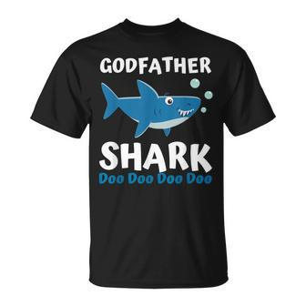 Fathers Day From Godson Goddaughter Godfather Shark T-Shirt - Seseable