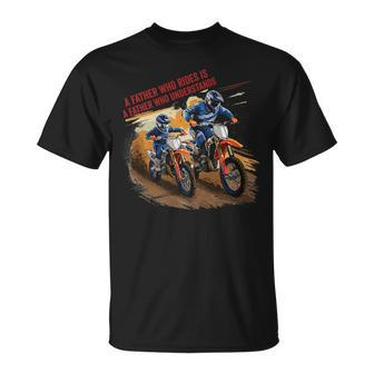 Fathers Day Motorcycle Racing Dirt Bike Motocross Father Son T-Shirt - Seseable