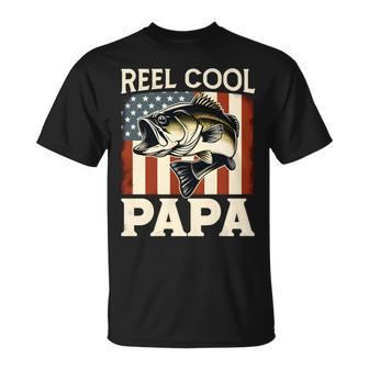 Father's Day Reel Cool Papa Fishing Dad Papa Fisherman T-Shirt - Thegiftio UK