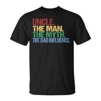 Father's Day Uncle The Man The Myth The Bad Influence Men T-Shirt - Thegiftio UK