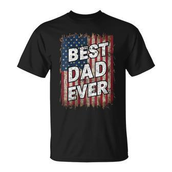 Father's Day Usa American Flag Best Dad Ever T-Shirt - Thegiftio UK