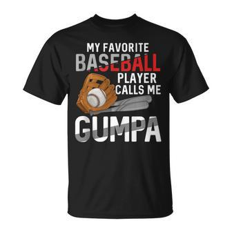 My Favorite Baseball Player Calls Me Gumpa Father's Day T-Shirt - Thegiftio UK