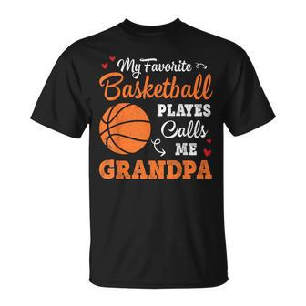 My Favorite Basketball Player Calls Me Grandpa Fathers Day T-Shirt - Thegiftio UK