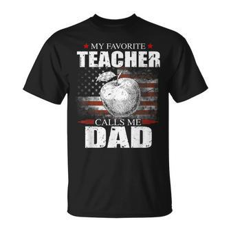 My Favorite Teacher Calls Me Dad Flag Teacher T-Shirt - Monsterry CA