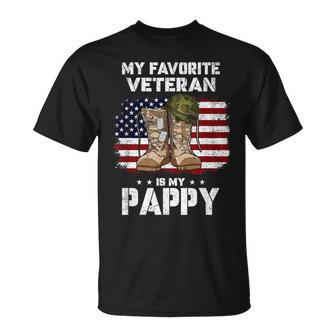 My Favorite Veteran Is My Pappy American Flag Veterans Day T-Shirt - Monsterry UK