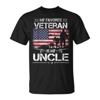 My Favorite Veteran Is My Uncle Flag Father Veterans Day T-Shirt - Seseable