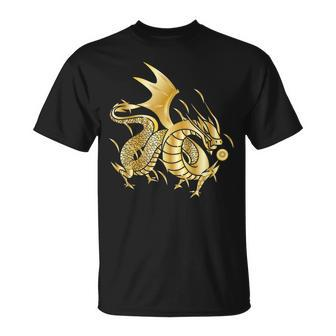 Fearless Golden Chinese Dragon Fire Ball T-Shirt - Monsterry AU