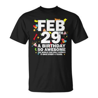 Feb 29Th Birthday Leap Day Birthday Leap Year Birthday 2024 T-Shirt - Seseable